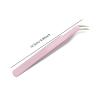 2pcs Pink Stainless Steel Tweezers Straight Curved Pick Up Tools Eyelash Extension Pointed Nipper Clip Manicure Nail Art Tool view 3