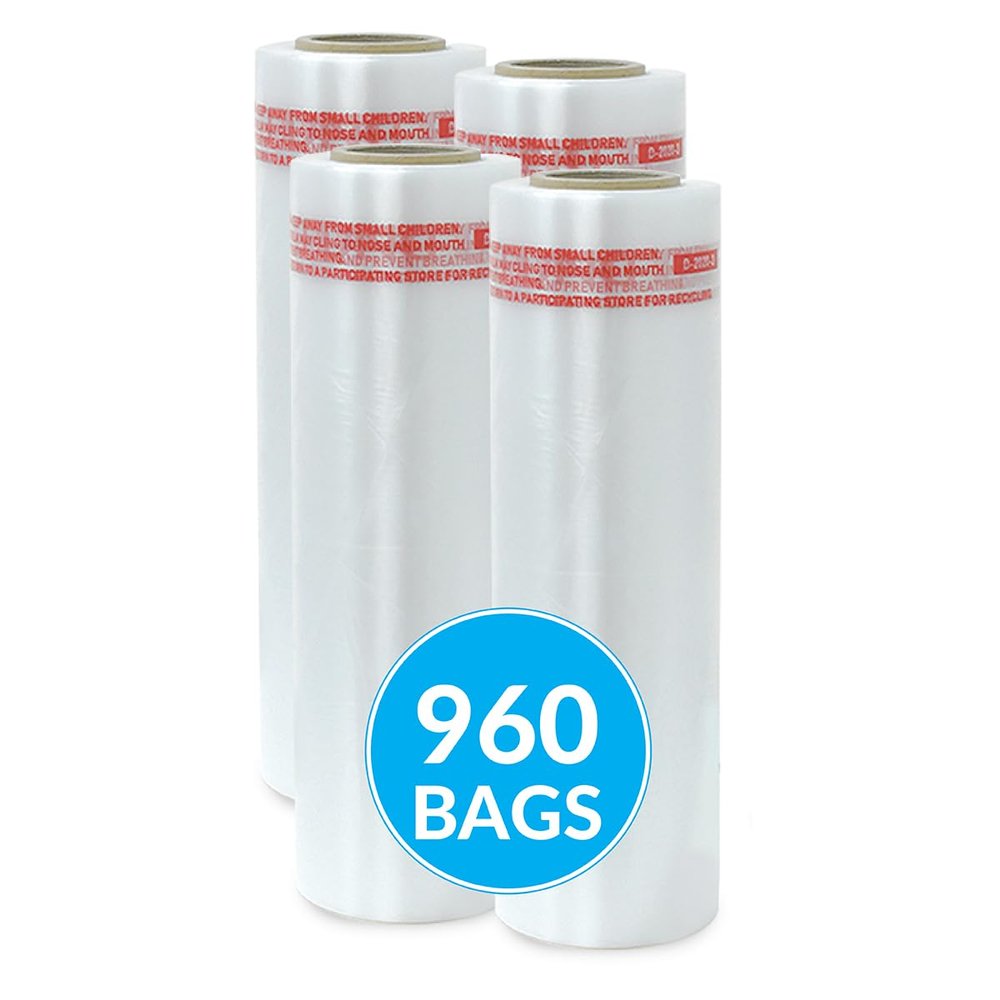 960 Pcs Paraffin Wax Liners for Hands and Feet, 11in x 17in x 13mic, Disposable Plastic Bags for Wax Therapy, Spa, and Home Use Printed with Caution Label