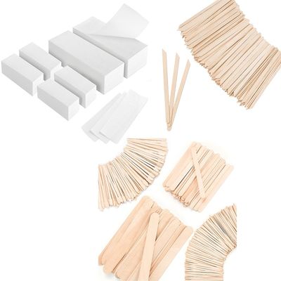 EWVVSS 4 Style 1500 Pcs Waxing Sticks & 600-Count Non Woven Wax Strips