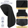 2 Pcs Dreadlock Cap Long Braid Dreads Head Wrap Showercap Elastic Dreadlock Cap for loc Dreads Hair Accessories Stretchy Unisex Sleeping Cap (Black, Blue) view 3