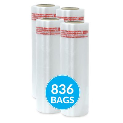 836 Pcs Paraffin Wax Liners for Hands and Feet, 11in x 19in x 13mic, Disposable Plastic Bags for Spa Wax Treatments, Home, and Salon Use  Printed with Caution Label