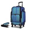BYOOTIQUE Soft Sided Rolling Makeup Train Case Cosmetic Organizer Travel Trolley with Detachable Pouch & Shoulder Strap, Gradient Peacock Blue view 1