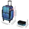 BYOOTIQUE Soft Sided Rolling Makeup Train Case Cosmetic Organizer Travel Trolley with Detachable Pouch & Shoulder Strap, Gradient Peacock Blue view 4