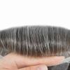 Mens Toupee European Human Hair Replacement System Lace Front Hairpiece Fine Monofilament Toupee for Men Natural Looking Protesis Capilar Para Hombre #230#2 Darkest Brown+30% Grey-120% density8*10 view 3