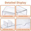2PCS Square Qtip Holder Dispenser, Clear Cotton Ball Holder With Compartments, Stackable Cotton Pad Container, Cosmetic Organizer for Bathroom Canisters Vanity Makeup (1pc separate+1pc convention) view 2