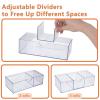 2PCS Square Qtip Holder Dispenser, Clear Cotton Ball Holder With Compartments, Stackable Cotton Pad Container, Cosmetic Organizer for Bathroom Canisters Vanity Makeup (1pc separate+1pc convention) view 3
