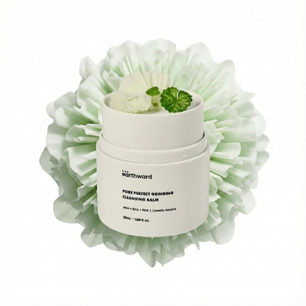 EARTHWARD Pore Perfect Grinding Cleansing Balm I Korean gentle make up remover I excellent for eye makeup I waterproof makeup I pore cleansing I blackheads I oil control