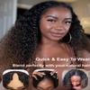 Julia Hair EasiContour V Part Curly Wigs Human Hair 12A Ombre Black to Chestnut Brown Glueless Wigs Clip in Vpart Wig No Leave Out Upgrade U Part Wig Beginner Friendly Ready to Go 14 Inch view 4