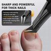 BEZOX Ingrown Toenail Clippers for Seniors, Slant Straight Blade Toe Nail Clippers for Thick and Ingrown Nails, Soft Grip Long Handle Toenail Scissors for Mani & Pedi Nail Care - Black view 4