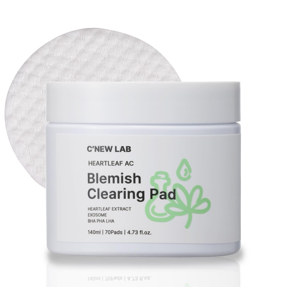 CNEW LAB Heartleaf AC Blemish Clearing Pad (70 pads) | Blackhead & Exfoliating Facial Pads for Smooth Skin | Heartleaf Extract, Heartleaf Exosome, Allantoin, PHA, Korean Skin Care