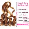Unionbeauty French Curl Braiding Hair 22 Inch for Bohemian Box Braids Crochet Hair Curly Ends 8 Packs Pre Stretched Body Wave Braiding Hair Mix Brown Synthetic Hair Extension for Black Woman M27/30# view 2