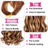 Unionbeauty French Curl Braiding Hair 22 Inch for Bohemian Box Braids Crochet Hair Curly Ends 8 Packs Pre Stretched Body Wave Braiding Hair Mix Brown Synthetic Hair Extension for Black Woman M27/30# view 3