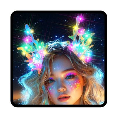 JEWEKY Light Up Mermaid Hair Clips LED Sparkly Seashell Rave Hair Accessories for Women(Colorful)
