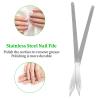 2 PCS Diamond File for Nails Stainless Steel Nail File Diamond Dust Nails Dresser for Natural Nail Stainless Steel Fingernail Files with Pointed Tip for Manicure Pedicure (6.06 Inch) view 3