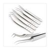 Precision Anti-Static Stainless Steel Eyelash Tweezers Lash Extension Curved Tool Eyebrow Tweezers Watch Tools(New Straight) view 2
