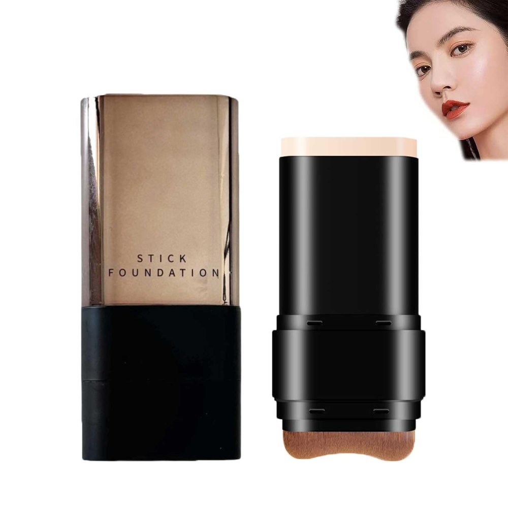 2 In 1-Anti-Wrinkle Foudation Stick, Flawless Eraser Foundation Stick With Brush, Double Head Foundation Make-Up Stick, Luxury Hydrating Foundation Stick, Multifunctional Concealer Stick (Ivory)