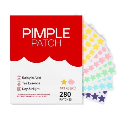 HLOES Pimple Patches for Face 280PCS, Hydrocolloid Acne Patches for Covering Zits and Blemishes, Cute Star Pimple Patches, Facial Skin Care Products.