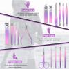 AFPSDLFJDLS 16 PCS Manicure Set Professional Pedicure Care Tools Stainless Steel Scissor Tweezer Nail Clippers Grooming Kit(White-Dinosaur Doodle4) view 3