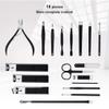 AFPSDLFJDLS Professional 18 PCS Manicure Set Kit Pedicure Scissor Tweezer Eyebrow Cutter Nail Clipper Stainless Steel Nail Care Tool Sets(D) view 3