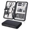 AFPSDLFJDLS Professional 18 PCS Manicure Set Kit Pedicure Scissor Tweezer Eyebrow Cutter Nail Clipper Stainless Steel Nail Care Tool Sets(E) view 1