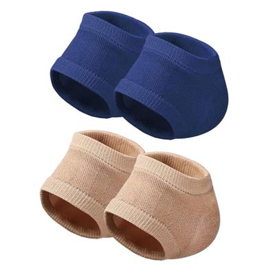 Garneck 2pairs Comfortable Heel Socks for Women Men Heel Grips Toeless Socks for Cracked Feet