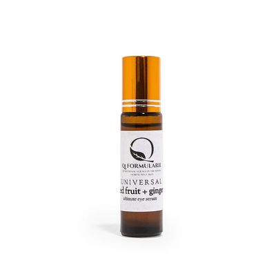QFormularie Universal Red Fruit + Ginger Ultimate Eye Serum, 0.35 oz Glass Rolll-on with Gold Cap