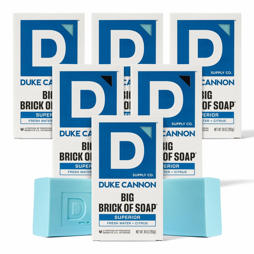Duke Cannon Supply Co. Extra Large Bar Soap Bundle - Men's Bar Soap with Masculine Scents - American-made body soap - All Skin Types - Big Brick of Soap - 6 Pack - Superior,10 oz (6 Pack)