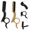 FOMIYES 2pcs Manual Beard Razor Professional Barber Finger Shaver for Precise Shaving of Beard Sideburns and Eyebrows Gold Black view 2