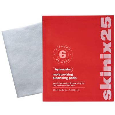 Hydracalm Facial Cleansing Pads  60 Individually Wrapped Cotton Wipes for Sensitive & Dry Skin | On-the-Go Face Wipes for Travel, Gym & Daily Skincare