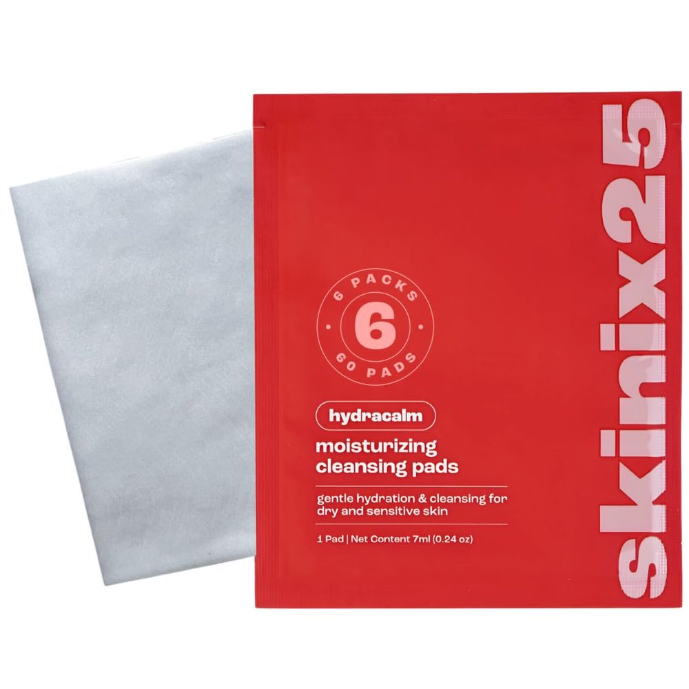 Hydracalm Facial Cleansing Pads  60 Individually Wrapped Cotton Wipes for Sensitive & Dry Skin | On-the-Go Face Wipes for Travel, Gym & Daily Skincare