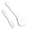 2pcs Mini Metal Makeup Spatula, Small Cosmetic Spoon 2 Shapes Tiny Eye Make up Applicator Tool Skincare Scoop Facial Massage Beauty Skin care Supplies for Mixing and Sampling Lotion Face Cream view 1