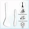 2pcs Mini Metal Makeup Spatula, Small Cosmetic Spoon 2 Shapes Tiny Eye Make up Applicator Tool Skincare Scoop Facial Massage Beauty Skin care Supplies for Mixing and Sampling Lotion Face Cream view 3