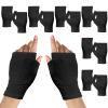 6 Pairs Cotton Gloves Eczema, Cotton Eczema Gloves for Women and Men, Touchscreen Fingerless Black Gloves for Art Handling, Fingerless Moisturizing Gloves for Dry Hands Overnight Skin Protect (Black) view 1