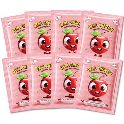 CAKAILA 8 Pack Cherry Face Mask,Pink Face Masks Skincare Spa Day Kit Supplies,Spa Party Favors for Women,Sheet Facial Mask Skincare Gifts Set,Moisturize Soothe for All Skin Types