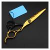 ZHOUYANB Hair Clippers 6 Inch Gold Hollow Hairdressinghaircutting Scissors, Haircut Thinning, Hairdresser, Hairdressinghaircutting Scissors Hair Cutting Shears (Set one Size) view 3