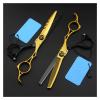 ZHOUYANB Hair Clippers 6 Inch Gold Hollow Hairdressinghaircutting Scissors, Haircut Thinning, Hairdresser, Hairdressinghaircutting Scissors Hair Cutting Shears (Set one Size) view 4