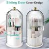 360 Degree Rotating Makeup Brush Holder - 10.63x4.8 inch Makeup Brush Holder with Dustproof Lid - Bird Cage Cosmetic Tools Storage Organizer with Lid for family and friends birthdays, holidays, Etc view 3