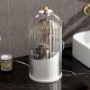 360 Degree Rotating Makeup Brush Holder - 10.63x4.8 inch Makeup Brush Holder with Dustproof Lid - Bird Cage Cosmetic Tools Storage Organizer with Lid for family and friends birthdays, holidays, Etc view 4