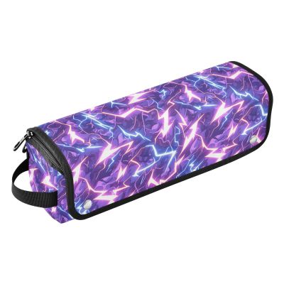 Lightening Blue Nature Purple Hair Tools Travel Bag with Removable Heat Resistant Mat Curling Iron Travel Holder Storage Bag for Hot Tools Curling Iron Flat Irons Hair Volumizer Styler,