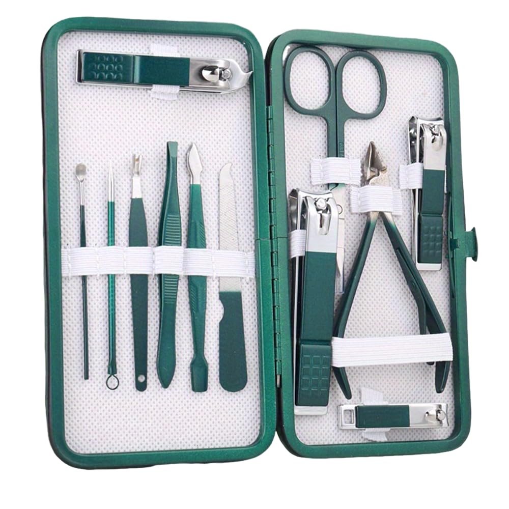 12-Piece Stainless Steel Nail Care Kit  Ultra-Sharp Manicure & Pedicure Tools for Men & Women, Perfect for Home or Travel!