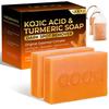 QOOQ Turmeric Kojic Acid Soap for Dark Spots Remover  Facial Cleansing Bar with Vitamin C, Retinol, Collagen, Vitamin E, Glycerin, Shea Butter & Castile Olive Oil  Soap for Women & Men (120g x 2) view 1