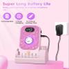 Portable Nail Drill Electric File: Professional Nail E File Machine 40000RPM Rechargeable Cordless Pink Diamond Nail Drill with Bits & Base for for Acrylic Nails Remove Gel Polish Manicure, Salon Home view 2