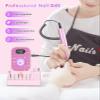 Portable Nail Drill Electric File: Professional Nail E File Machine 40000RPM Rechargeable Cordless Pink Diamond Nail Drill with Bits & Base for for Acrylic Nails Remove Gel Polish Manicure, Salon Home view 4