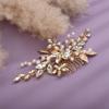Aimimier Bridal Clear Crystal Hair Comb White Beads Golden Leaf Hair Side Comb Flower Rhinestone Marquise Hair Piece Wedding Hair Accessories for Women and Girls (Gold) view 3