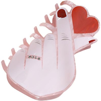 Acrylic Hair Claw, Heart-Shaped Claw Clips, Y2k Barrettes, Cute Sweet Styling Accessories for Women Girls, Non-Slip Hairpins for Thick Hair