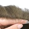 Mens Hair Piece Human Hair System for Men Toupee 0.06mm Ultra Thin Skin Hair Replacement System for Mens Hairpieces Protesis Capilar #710 7# VERY LIGHT BROWN+10% GREY 6x8 80% light density view 3