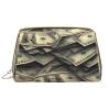 HHUULP Lots Of Dollars Zipper Closure Leather Portable Waterproof Cosmetic Bag For Home Travel To Organize Toiletries Sundries view 1