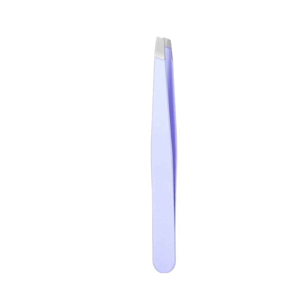 Eyebrow Tweezers Fine Hairs Puller Beard Hair Removal Plucker Stainless Steel Eye Brow Clips Makeup Tool(Purple Slant Tip)