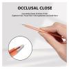 Eyebrow Tweezers Fine Hairs Puller Beard Hair Removal Plucker Stainless Steel Eye Brow Clips Makeup Tool(Purple Slant Tip) view 3