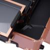 Ageanbri Make-Up Case, Cosmetic Train Table with 4 Rolling Wheels & Lights & Mirror, Pro Make-Up Station, Cover Panel and Easy-to-Clean Extendable Trays, Adjustable Legs, Robust (Rose Gold) view 4